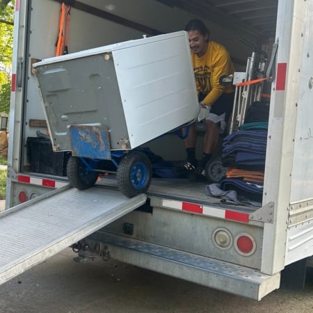 Pantheon Moving crew members working together on a Kansas City residential move